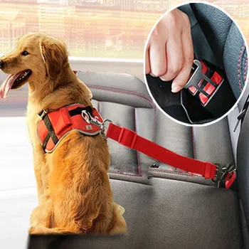 מתכוונן לחיות מחמד חתול כלב במכונית חגורת בטיחות מחמד מושב הרכב רתמה כלב להוביל קליפ בטיחות ידית אחיזה הכלב קולרים לכלבים Accessoires